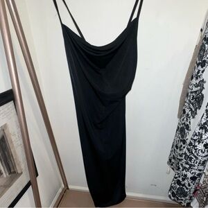 Boohoo Black Cowl Neck Maxi Slip Dress